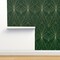 Glamorous 1920S Emerald Green Faux Gold Look Geometric Custom Removable Wallpaper by Spoonflower Peel & Stick Wallpaper 2FT Wide